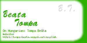 beata tompa business card